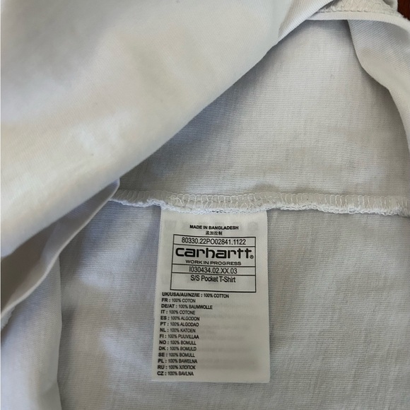 Carhartt T Shirt Mens M Light Gray Loose Fit Short Sleeve Workwear Pocket Heavy - Picture 6 of 7
